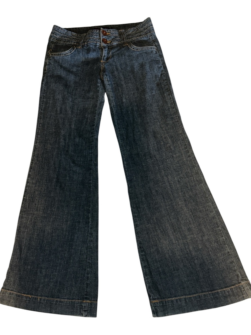 Celebrity Pink Dark Blue Flare Jeans Double button Waist Junior Size 9